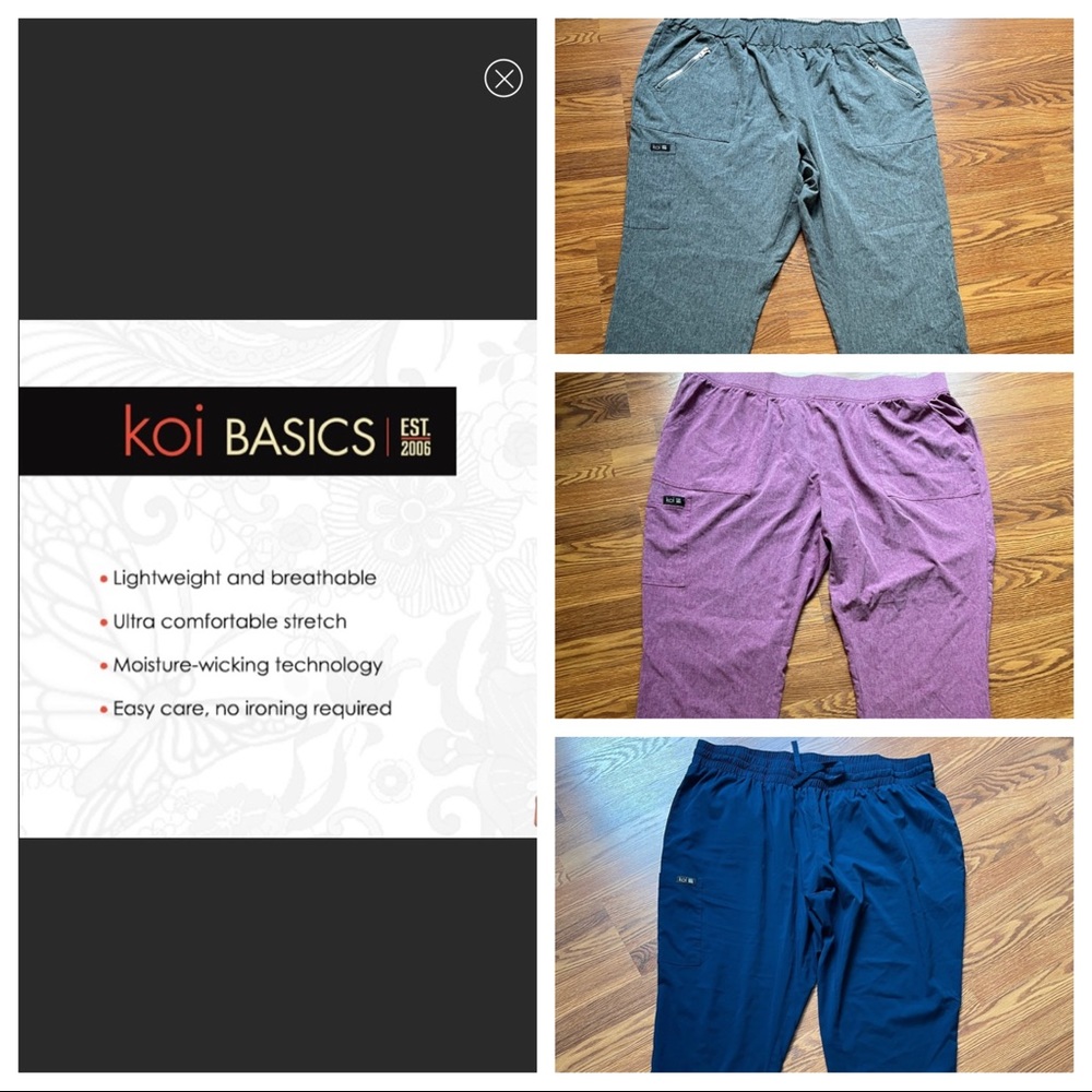 Assorted Koi Basic Scrub Pants (3 pairs)